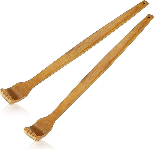 (Y)Wooden Back Scratcher Hand Held Manual Back Massager Long Back Scratcher For Instant Relief From