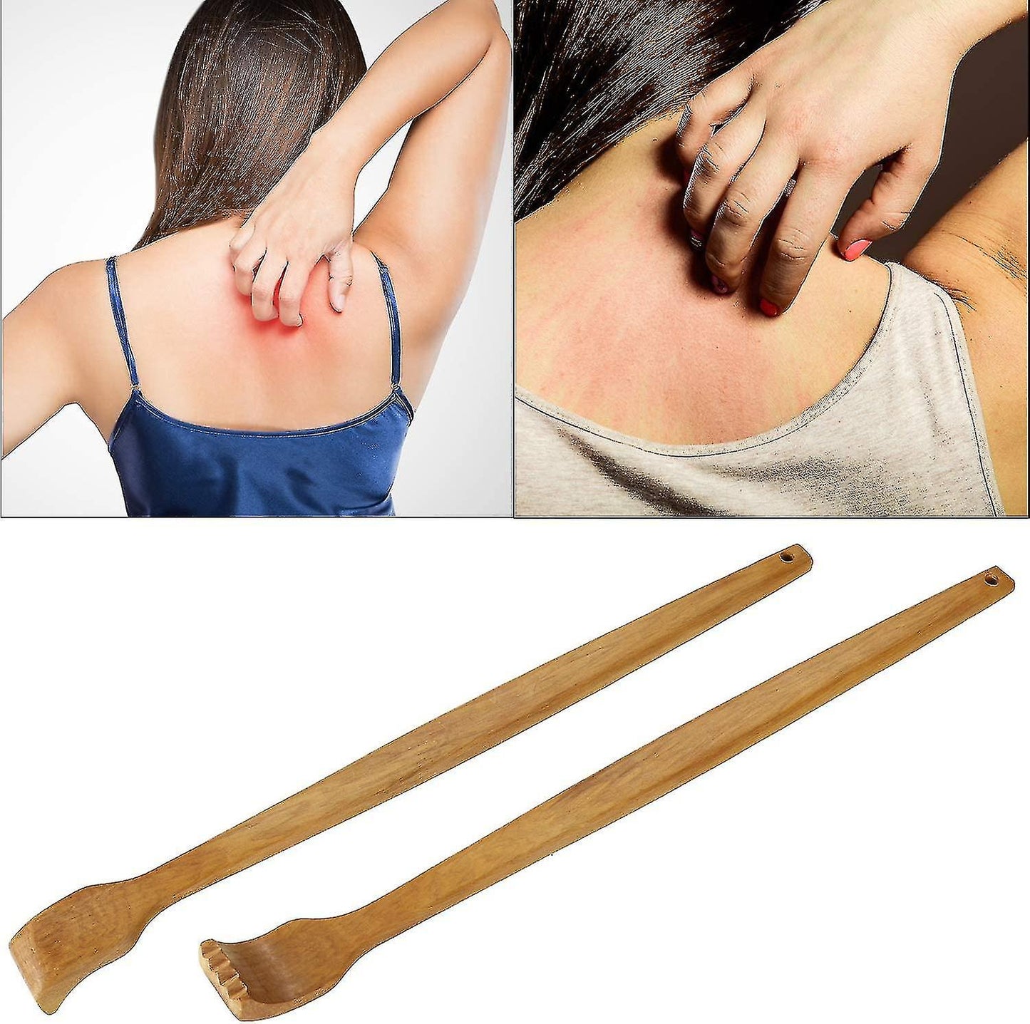 (Y)Wooden Back Scratcher Hand Held Manual Back Massager Long Back Scratcher For Instant Relief From