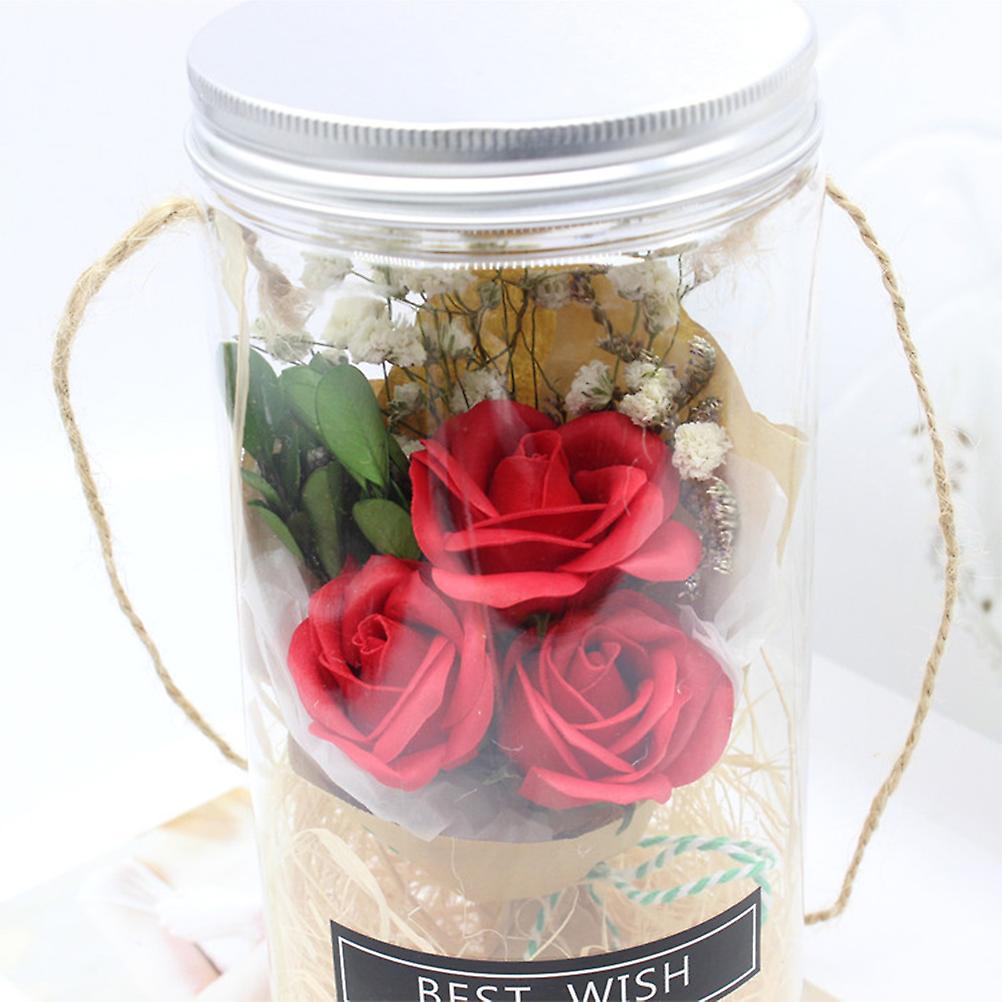 (Y)Eternal Rose Night Light Preserved Flowers Glass Wishing Bottle Romantic Never Withered Soap Rose