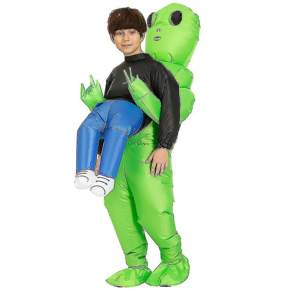 Halloween Inflatable Costume Green Alien Carrying Human Cosplay shops Party Suit