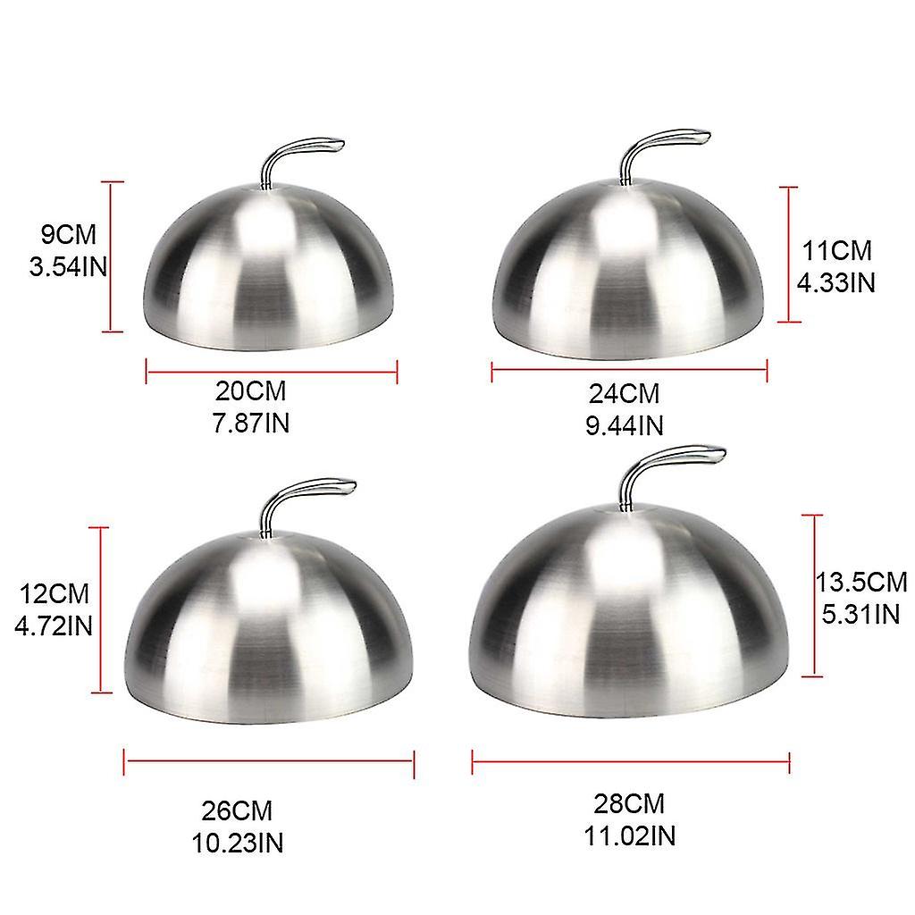 (Y)20/24/26/28cm Stainless Steel Steak Cover Teppanyaki Dome Dish Lid Food Cover