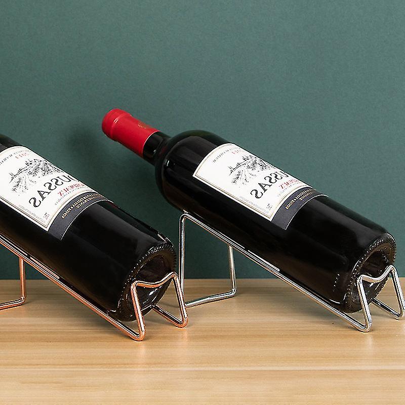 (Y)Creative Red Wine Stand Simple Stainless Steel Wine Rack Single Wine Bottle Display Holder For Home Store Nice Processed 3pcs