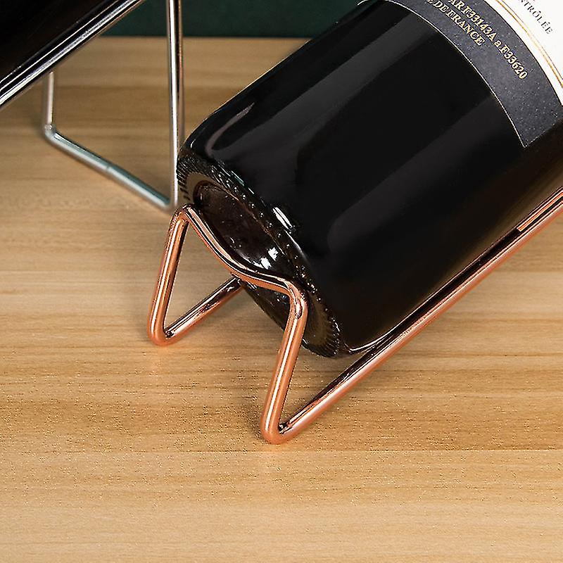 (Y)Creative Red Wine Stand Simple Stainless Steel Wine Rack Single Wine Bottle Display Holder For Home Store Nice Processed 3pcs