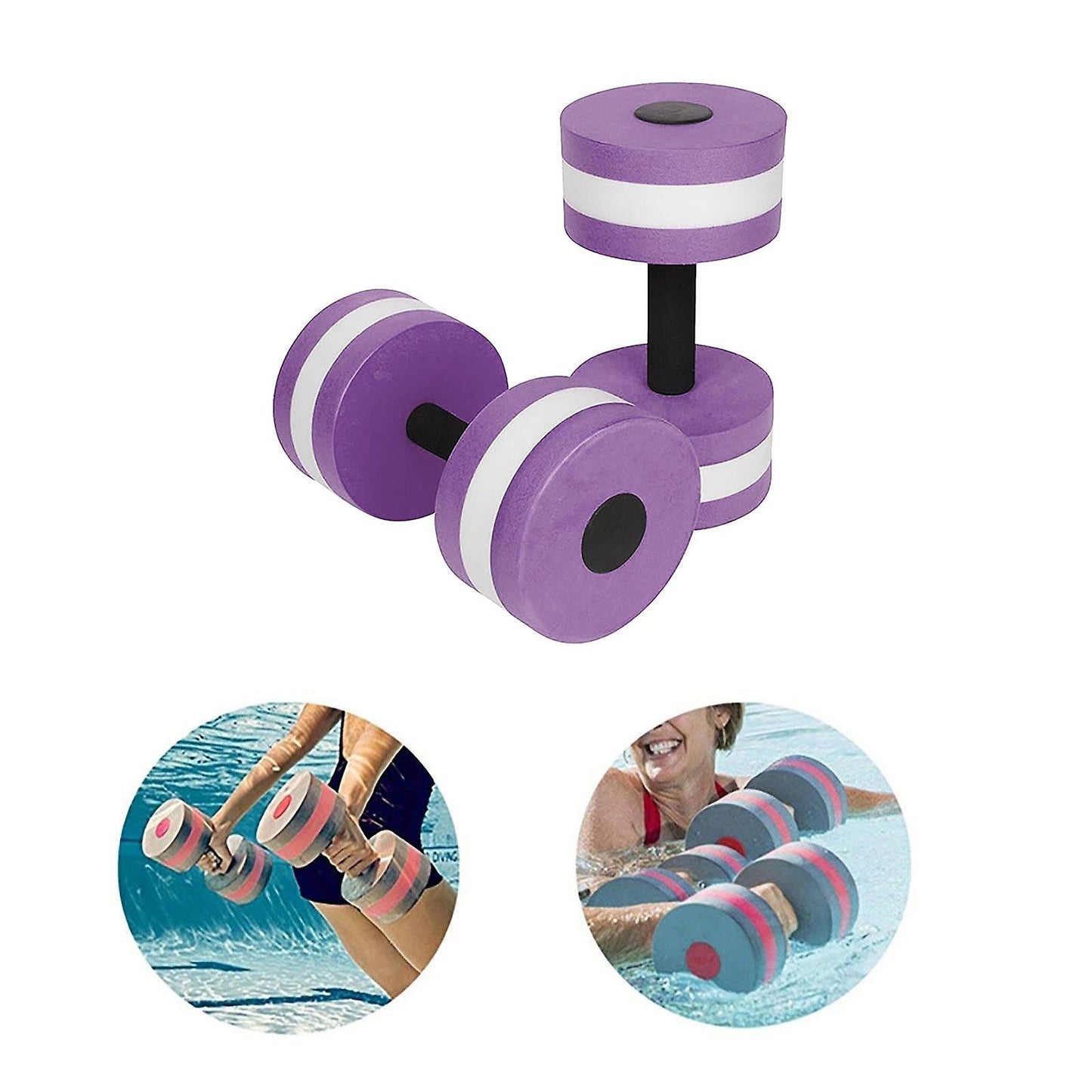 (Y)1 Pair Aqua Fitness Barbells Foam Dumbbells Hand Bars Pool Resistance Exercise