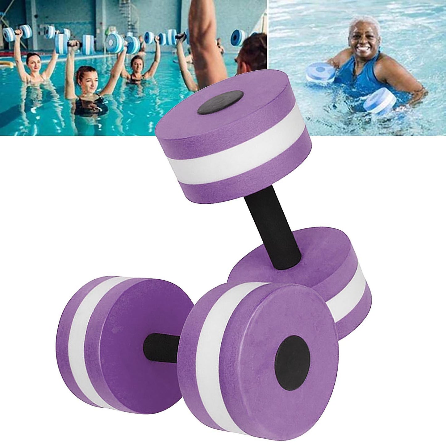 (Y)1 Pair Aqua Fitness Barbells Foam Dumbbells Hand Bars Pool Resistance Exercise