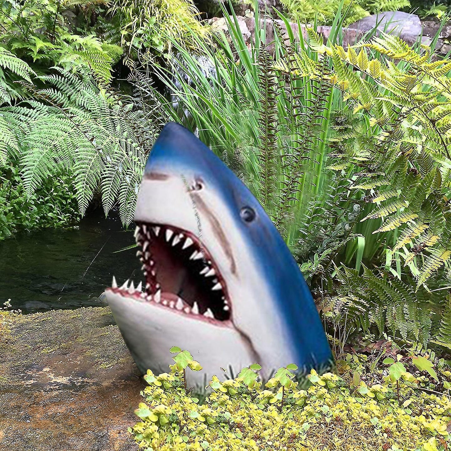 (Y)Wall Mounted Great Blue Shark Head Sculpture | Shark Week Decorations ,100% New