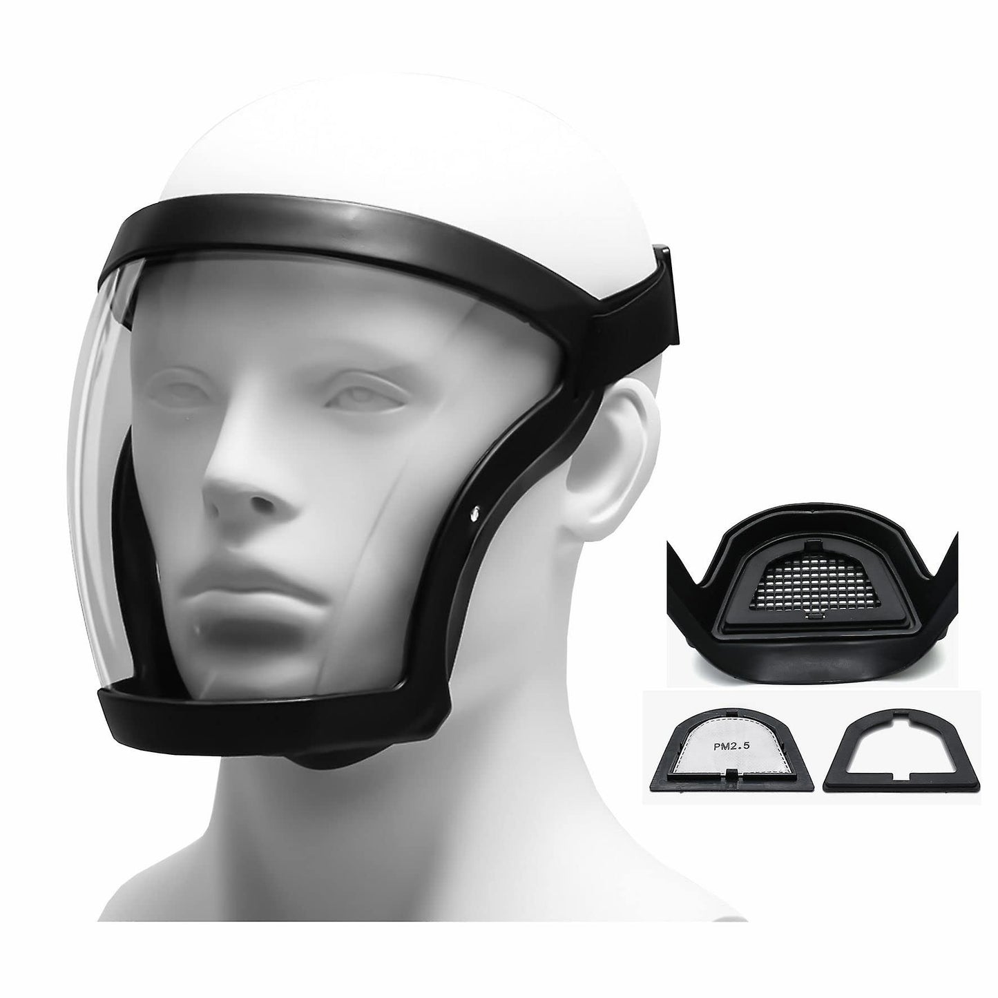 (Y)Full face shield, Super protective anti-fog transparent High-Definition face shield, With removable