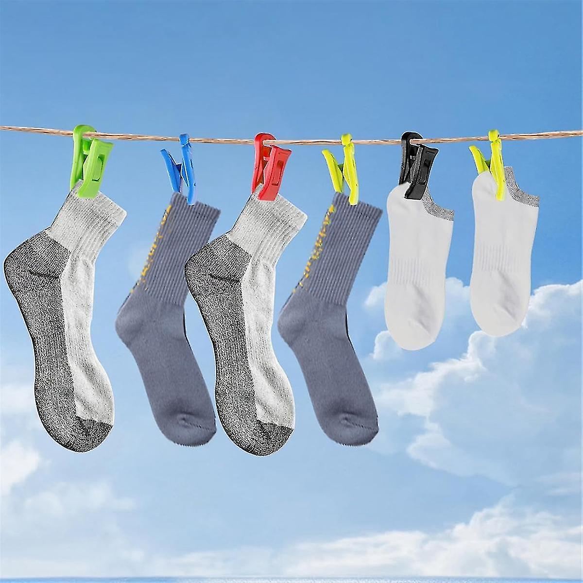 (Y)60 Sock Clips For Washing Machine And Dryer, Sock Clips With Hooks,sock Holder Washing Machine