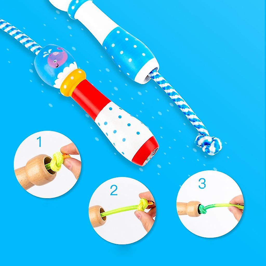 (Y)Children Skipping Rope, Adjustable Skipping Rope For Children With Wood Handle