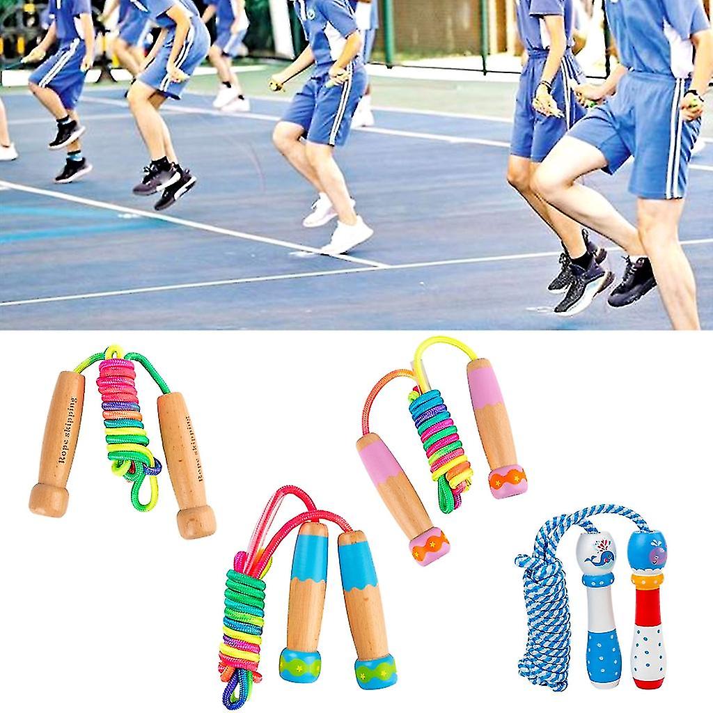 (Y)Children Skipping Rope, Adjustable Skipping Rope For Children With Wood Handle