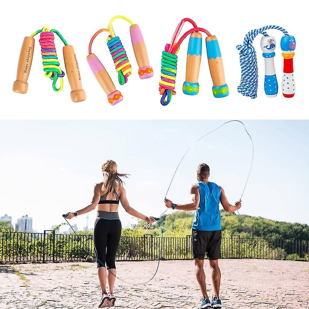 (Y)Children Skipping Rope, Adjustable Skipping Rope For Children With Wood Handle