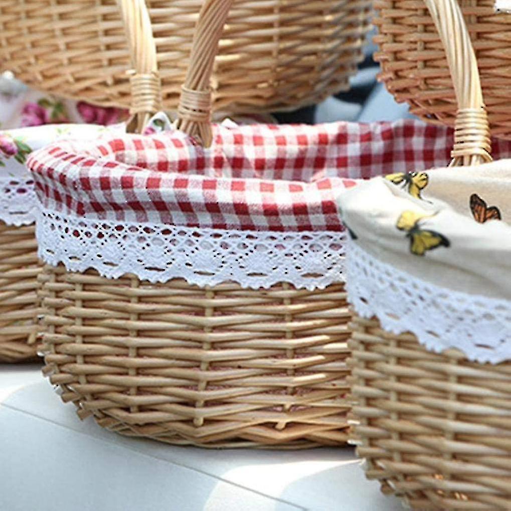 (Y)Wicker Basket Gift Baskets Empty Oval Willow Woven Picnic Basket With Handle Wedding Basket Small