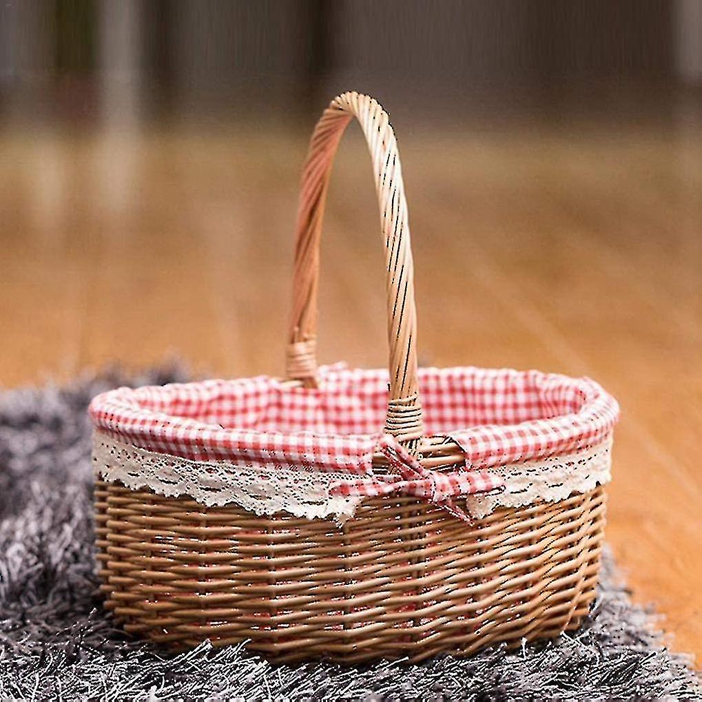 (Y)Wicker Basket Gift Baskets Empty Oval Willow Woven Picnic Basket With Handle Wedding Basket Small