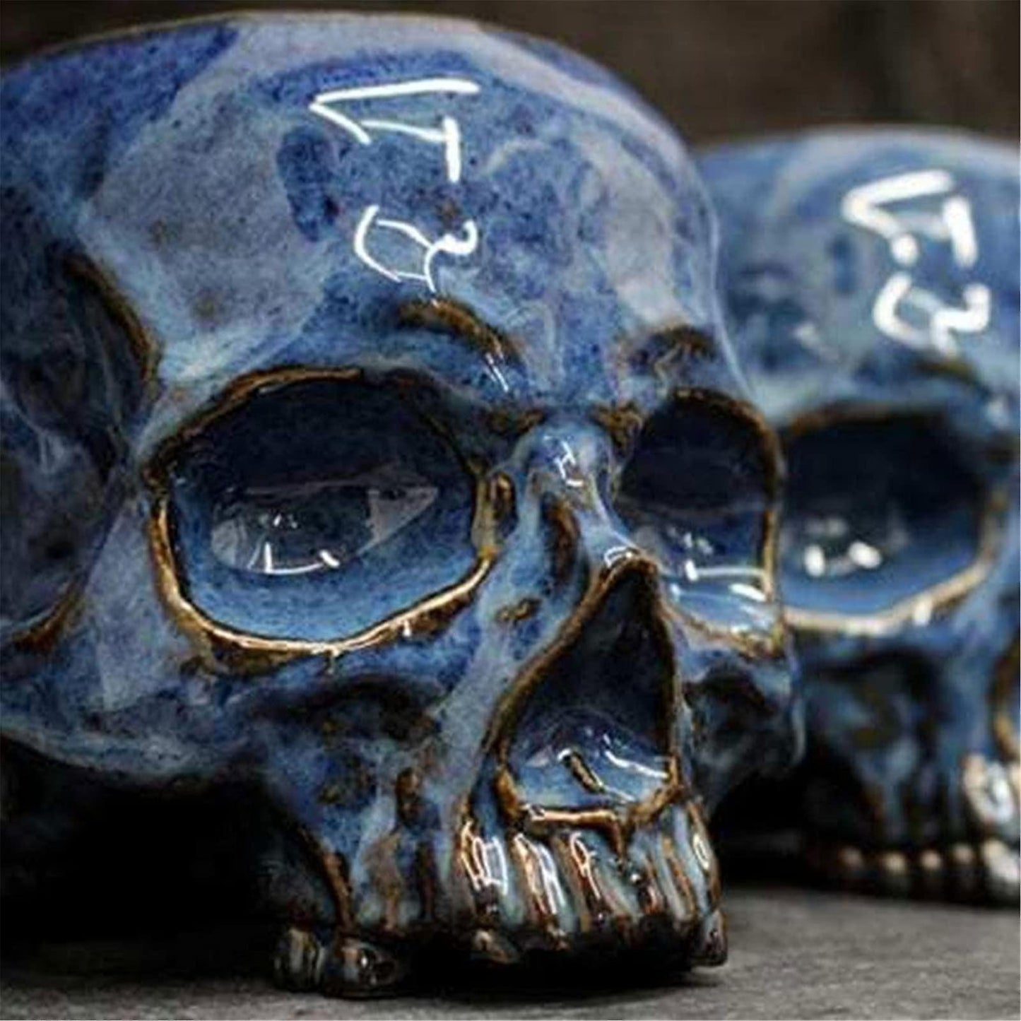 (Y)2024 New Skull Mug, Gothic Creepy Realistic Skull Mug, 3D Resin Skull Head Cup with Handle, Necromancer Skull