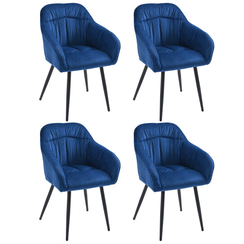 (p)Blue Velvet Upholstered Dining Chairs with Metal Legs - Stylish and Comfortable