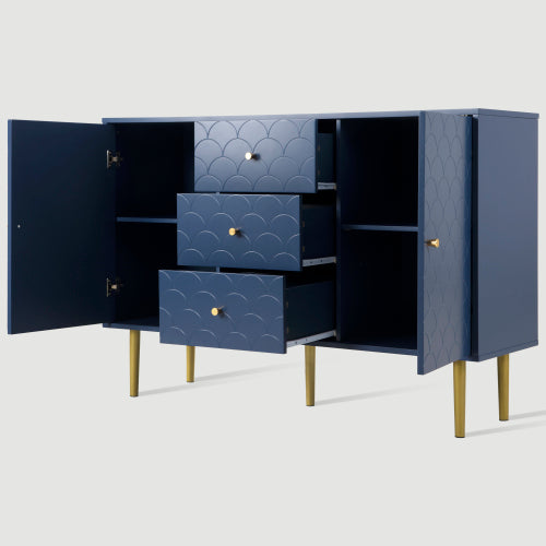 Chest of drawers with 2 doors and 3 drawers, adjustable shelf, for living room bedroom