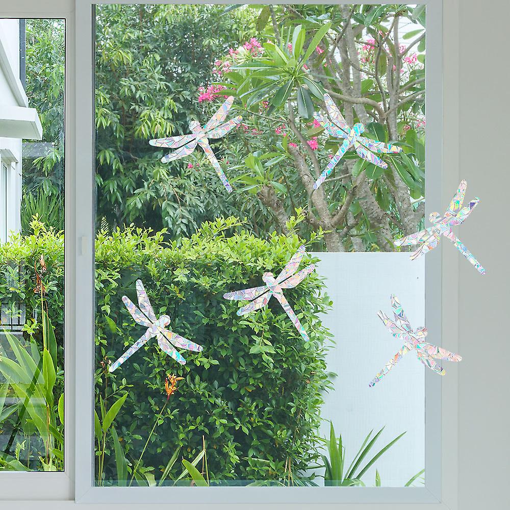 (Y)Anti-collision Window Alert Bird Stickers Silhouettes Glass Door Protection And Save Birds, Transparent (6 Silhouettesdragonfly)