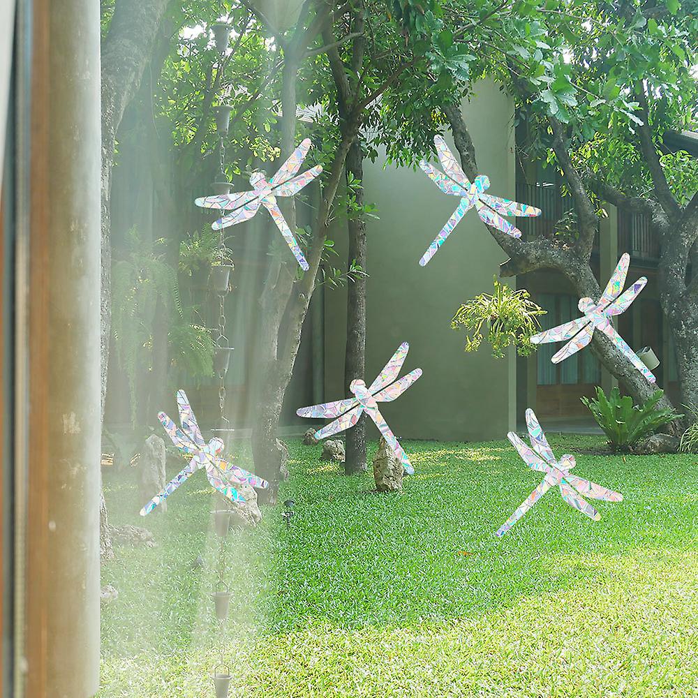 (Y)Anti-collision Window Alert Bird Stickers Silhouettes Glass Door Protection And Save Birds, Transparent (6 Silhouettesdragonfly)