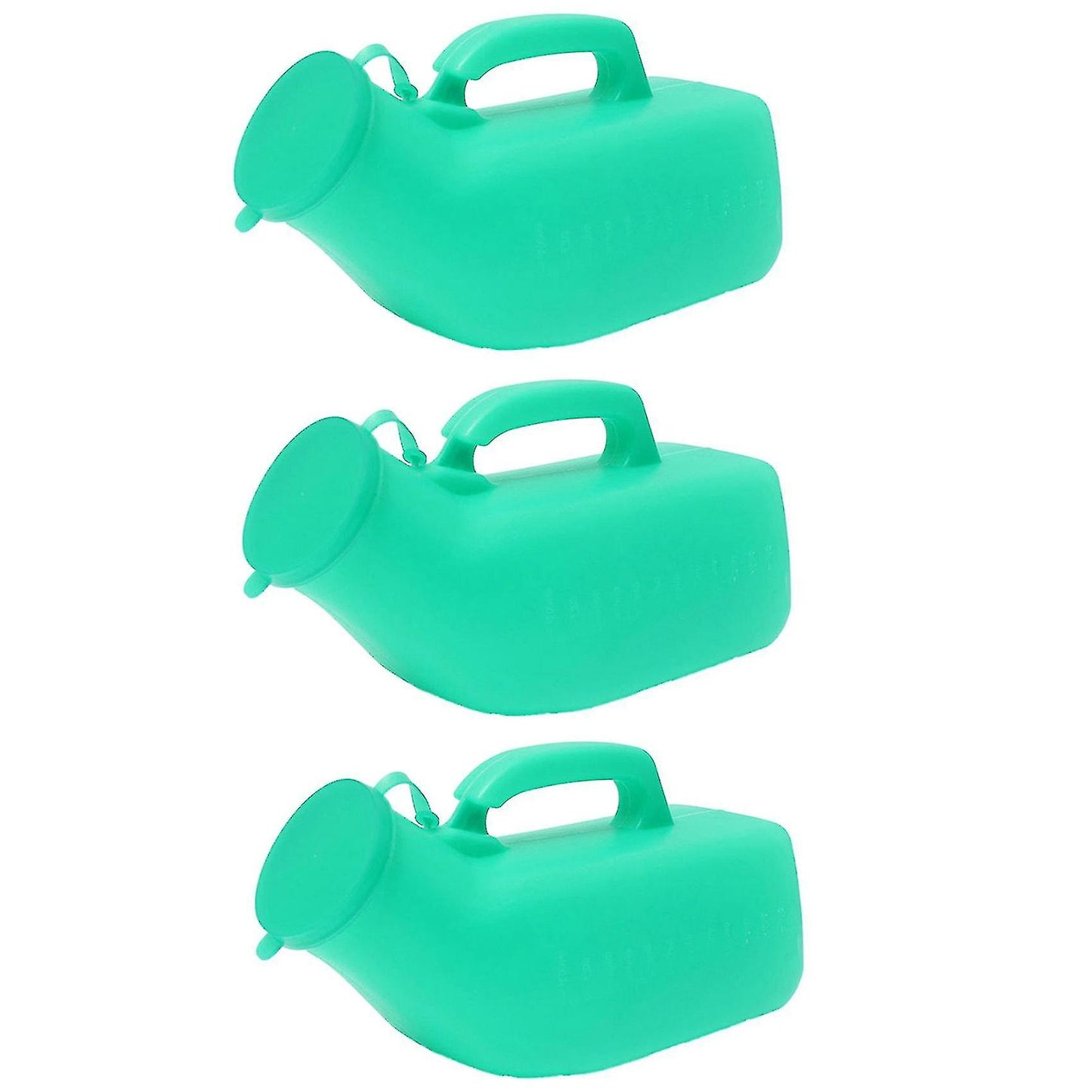 (Y)3x Male Urine Bottle With Lid Autoclavable For Travel Camping Patient 1.2l Green Excellent