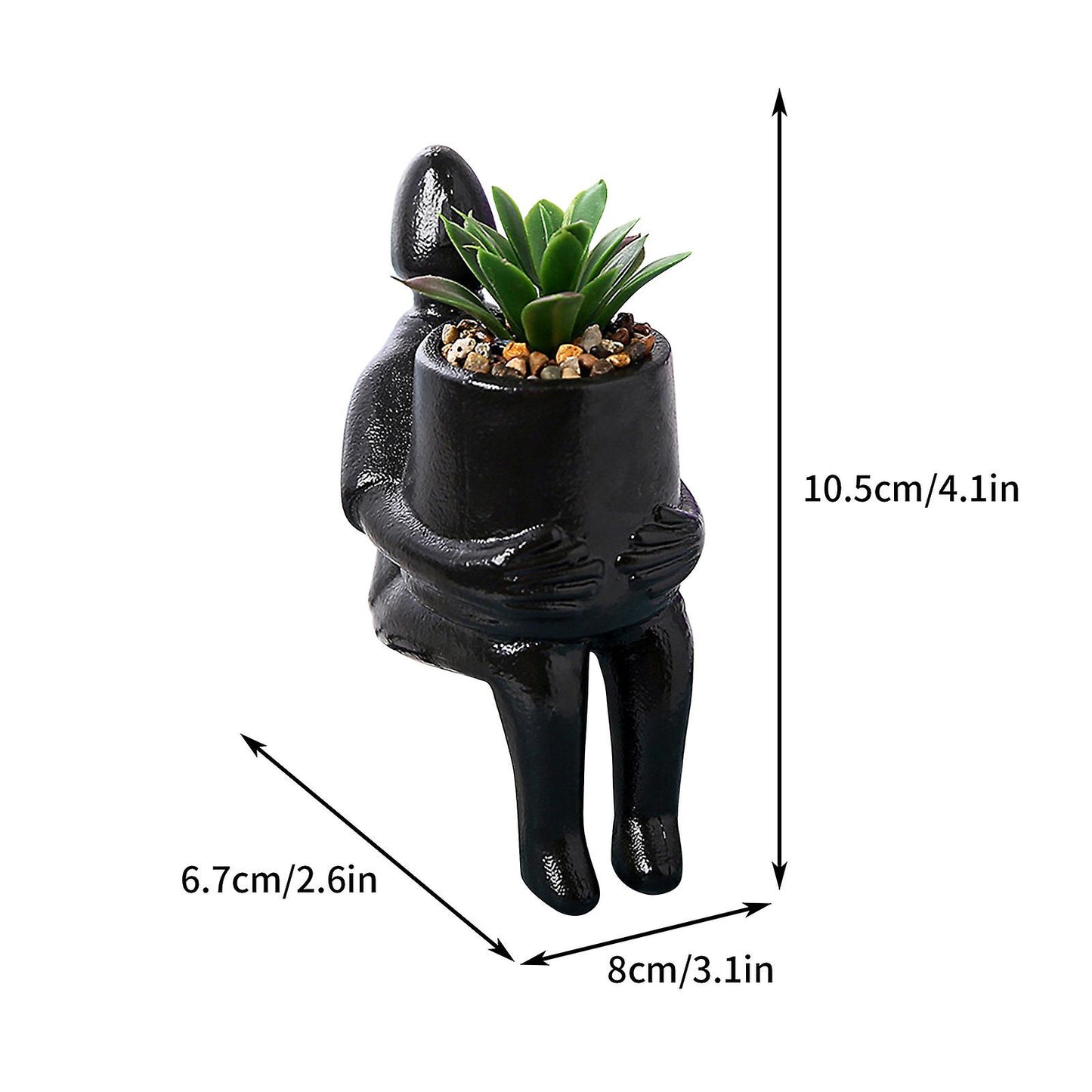 (Y)Home Ceramic Flower Pot Simulation Succulent Living Room Vase Decorations Green Plants Desktop Planter FAN0512