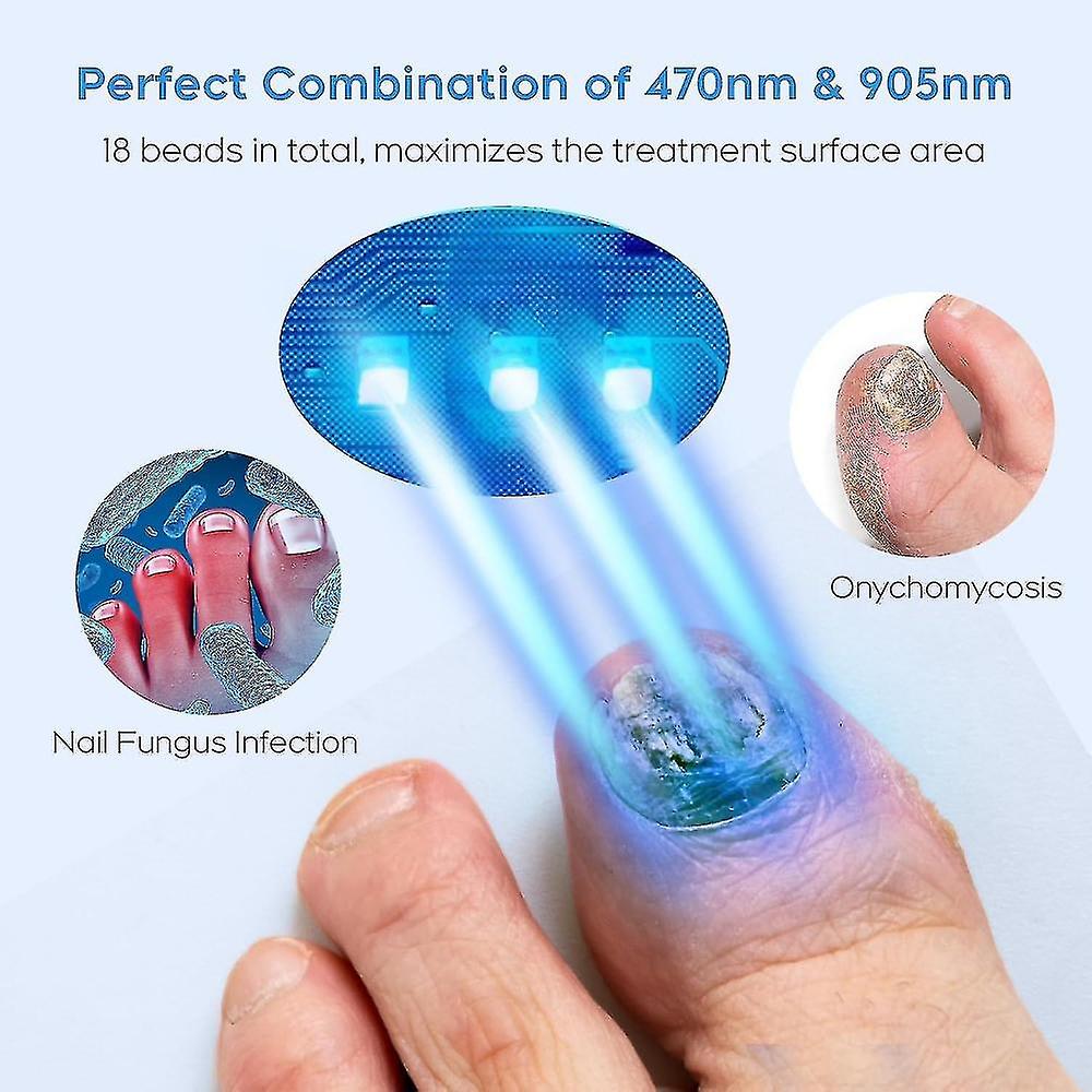 (Y)Nail Fungus Cleaning Laser Device for Multiple Toenail, Home Use 905nm Infrared Light + 470nm Blue Light Nail Fungus Laser