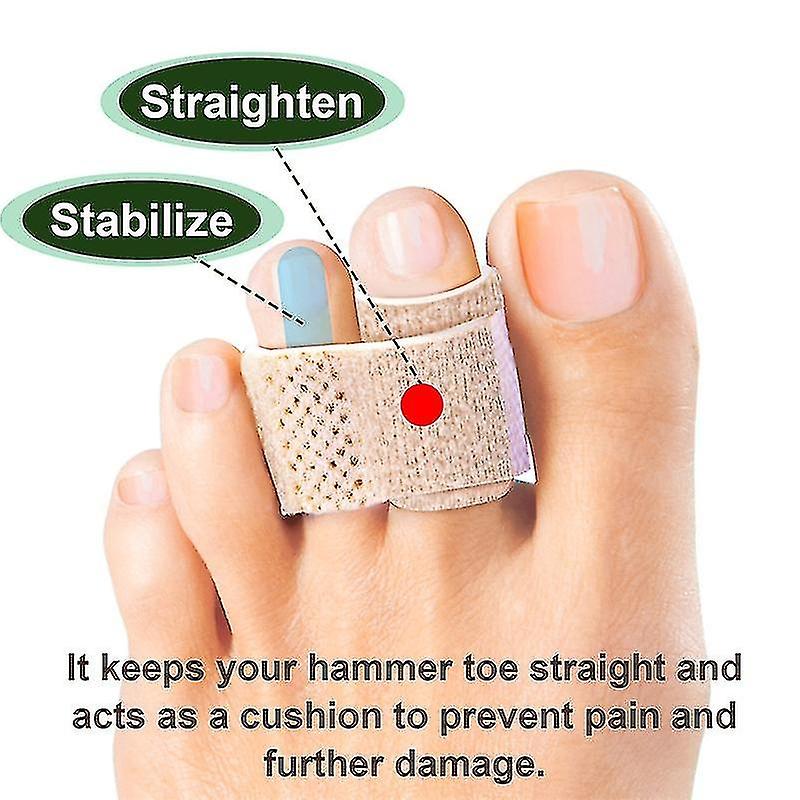 (Y)[10x] Toe Bandages, Broken Toe Splints, Padded To Correct Hammertoes, Broken Toes