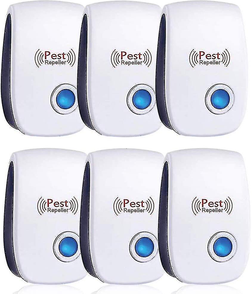 (Y)Ultrasonic Repellent Pack Of 6 - Effective Against Mice, Rats, Flies, Mosquitoes, Pests - Safe And Non-toxic