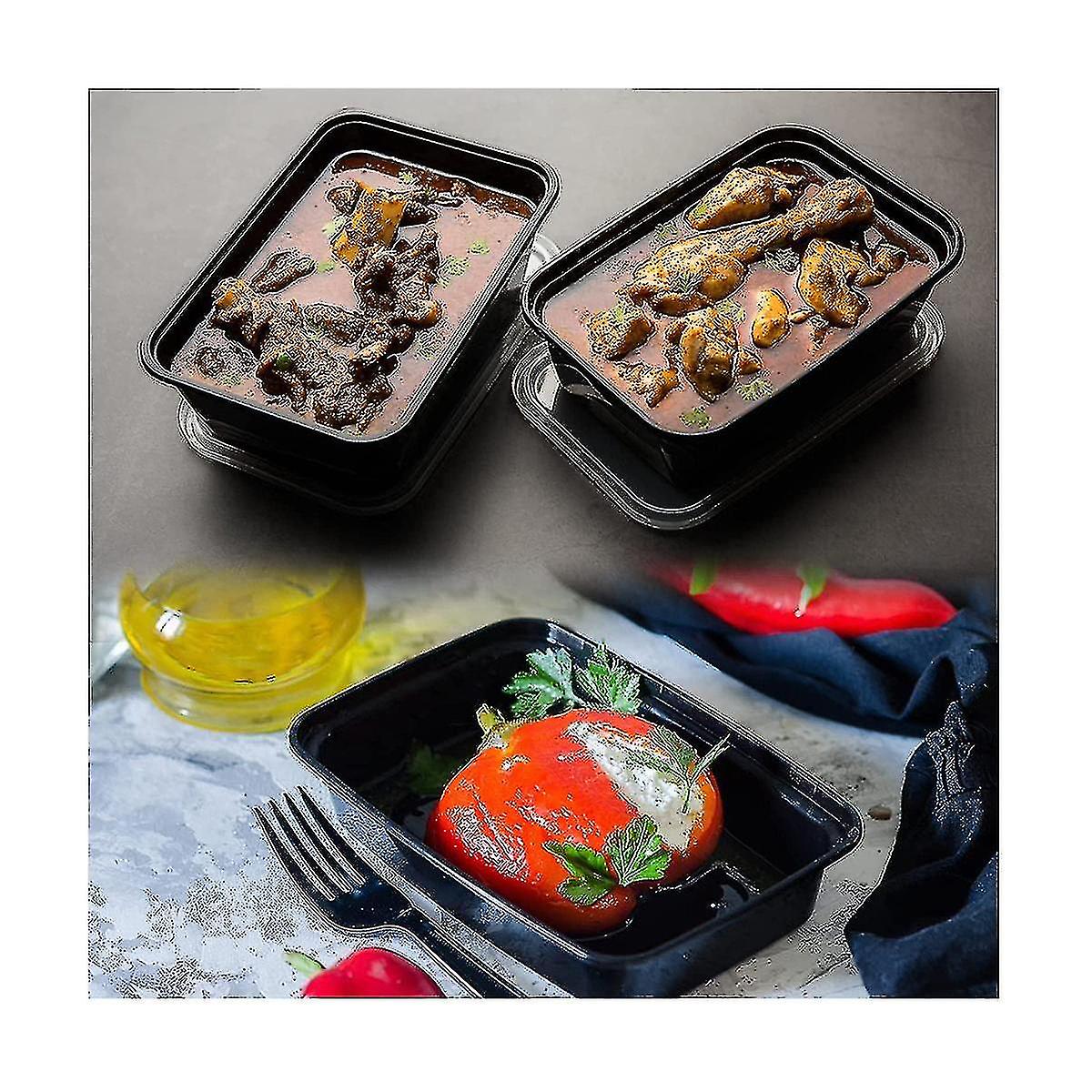 (Y)50-pack Meal Prep Containers Reusable To-go Food Containers Plastic Bento Boxes Food Storage Lunch