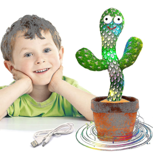 (Y)Dancing Cactus Repeats What You Say, Electronic Plush Toy With Lighting,singing Cactus Recording Toys