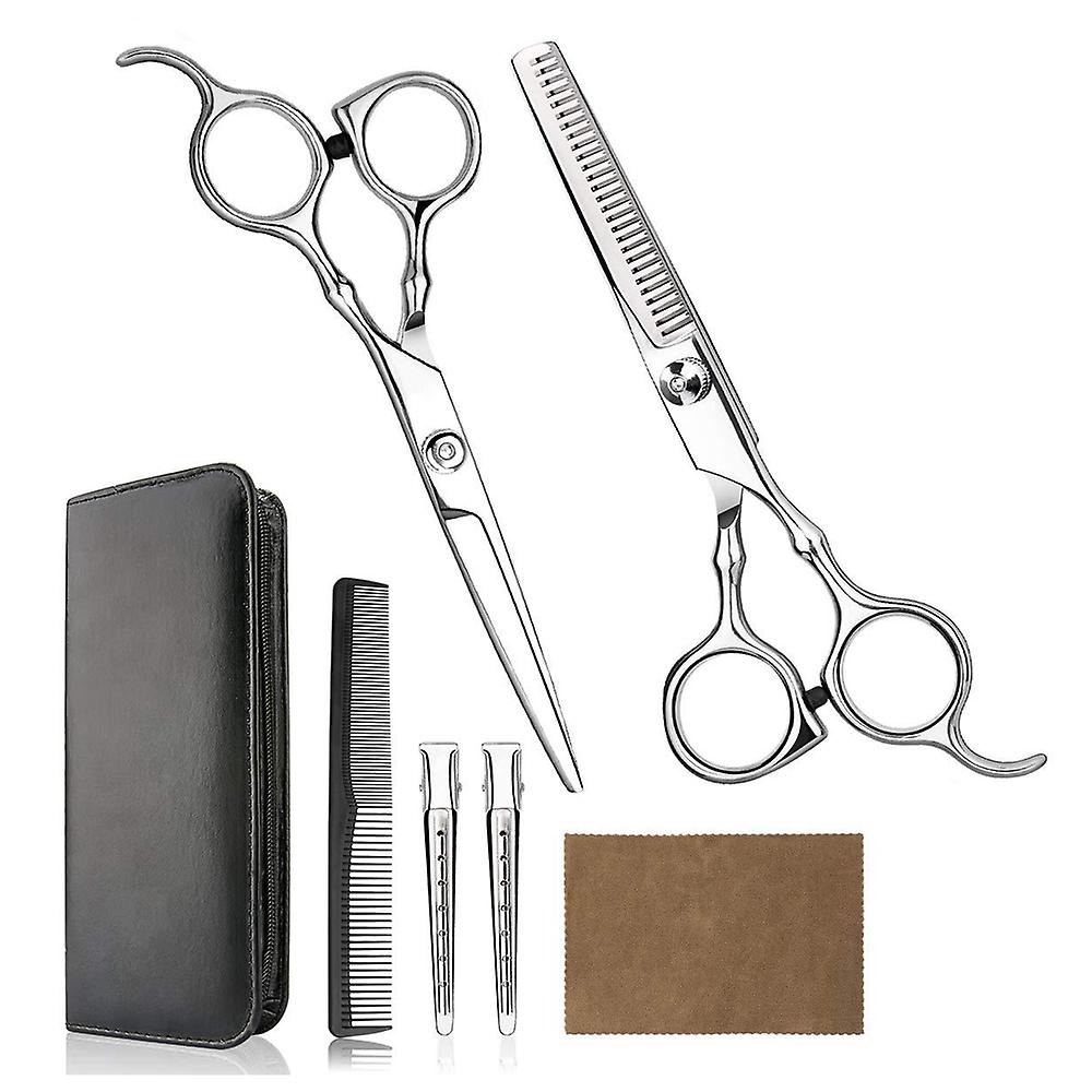 (Y)Hair Cutting Scissors Professional Home Haircutting Barber Salon Thinning Shears Kit with Comb