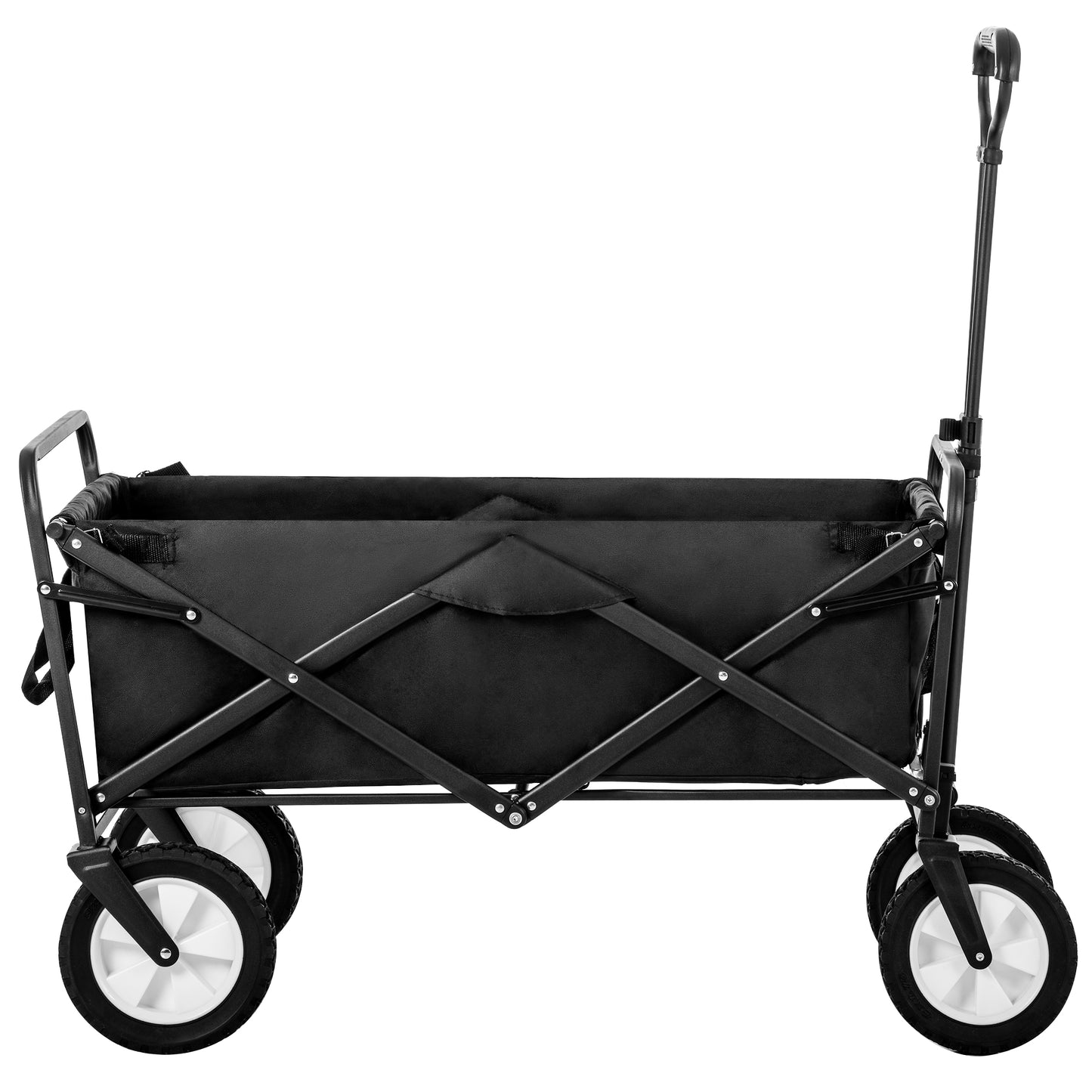 Collapsible Station Wagon with 360° Front Wheel & Mesh Cup Holder