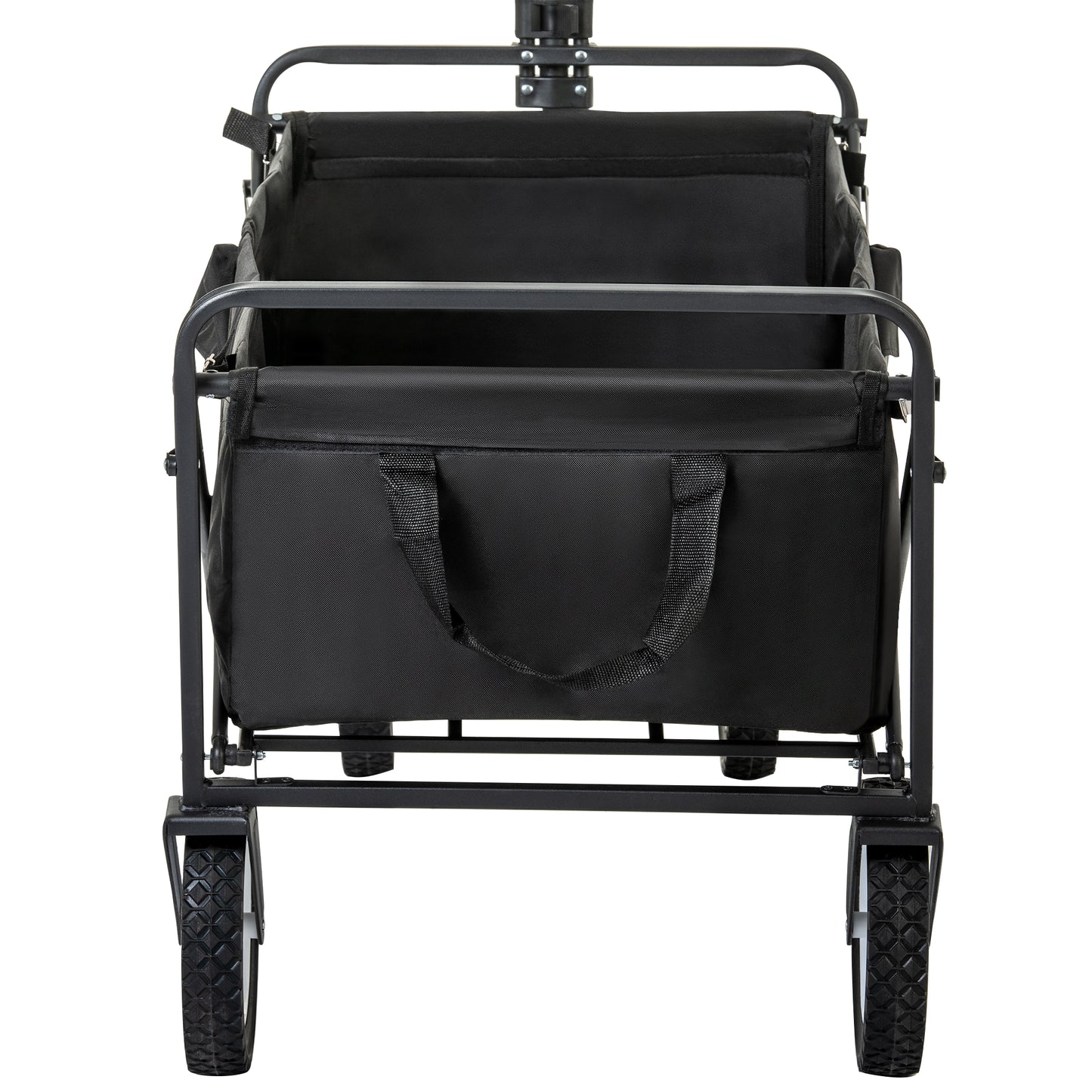 Collapsible Station Wagon with 360° Front Wheel & Mesh Cup Holder