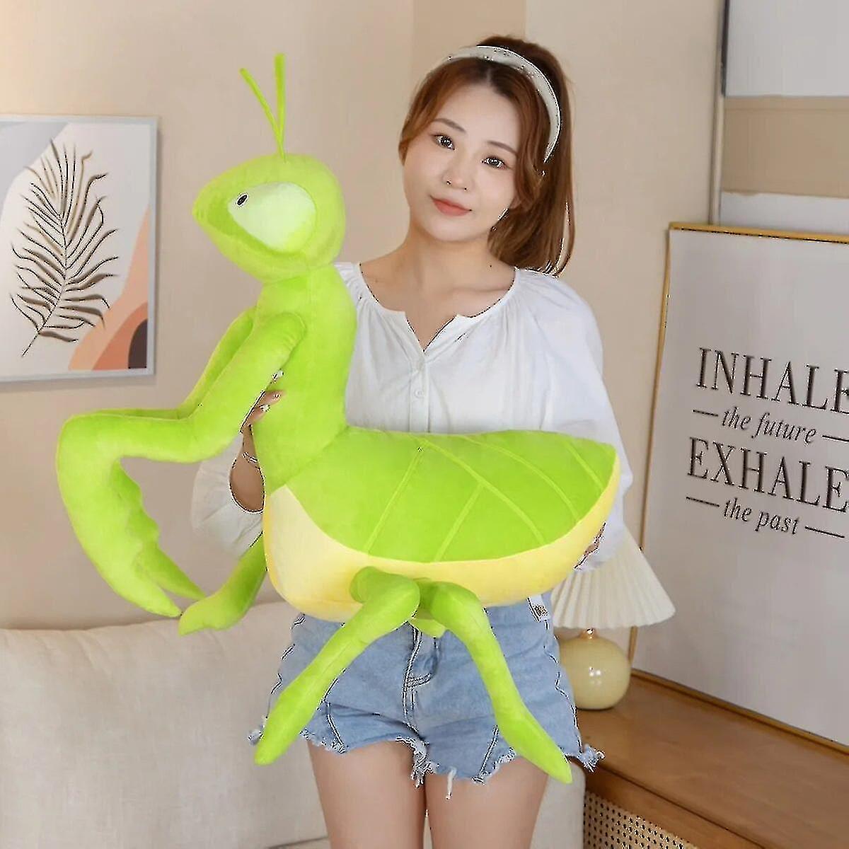 (Y)70cm Kawaii Green Praying Mantis Plush Toy Simulation Stuffed Animal Insect Soft Doll Pillow Children Birthday Gift For Boy Baby