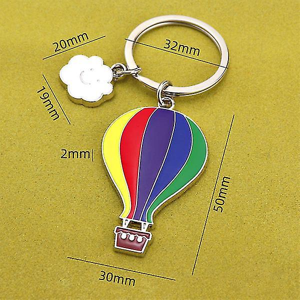 (Y)4pcs Hot Air Balloon Keychain Creative Key Fob Pendant Keychain For Women Men