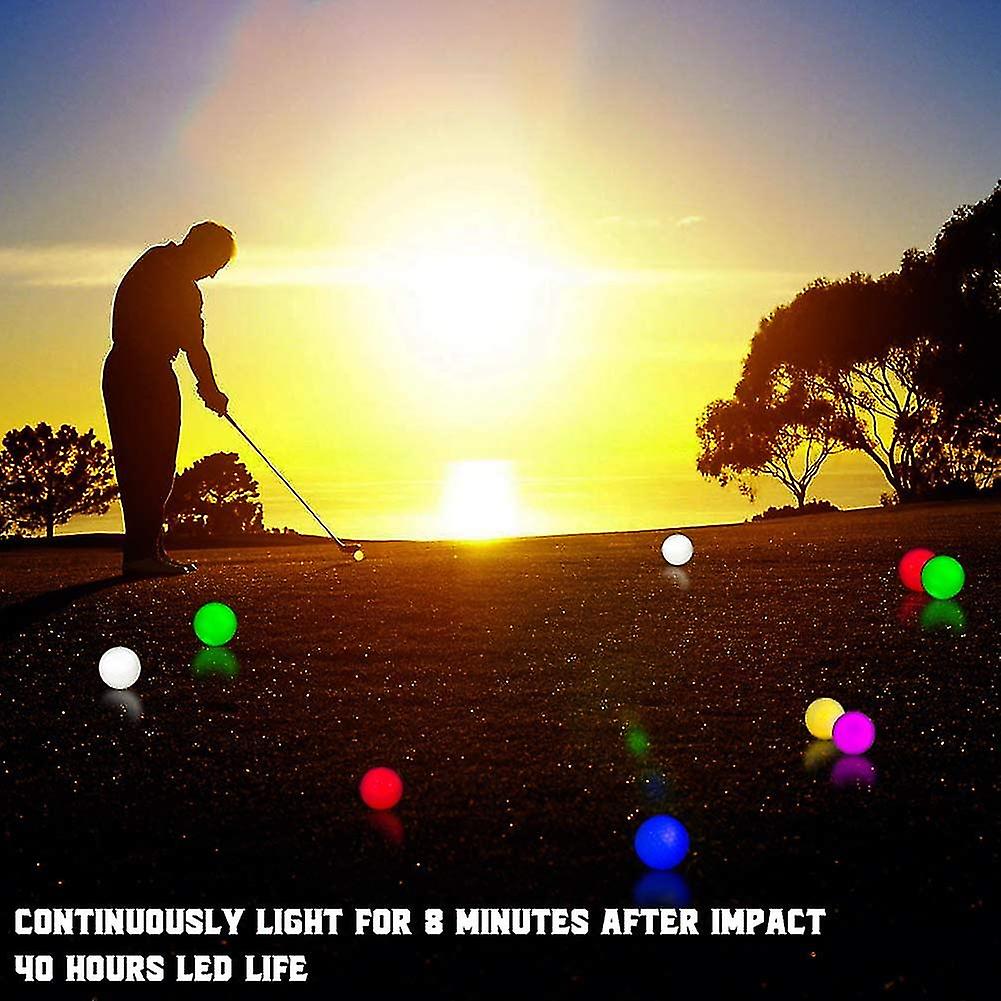 (Y)Colors shipped randomly 6 Pcs Led Glow Golf Balls, Flashing Glowing Golf Ball, Night Glow