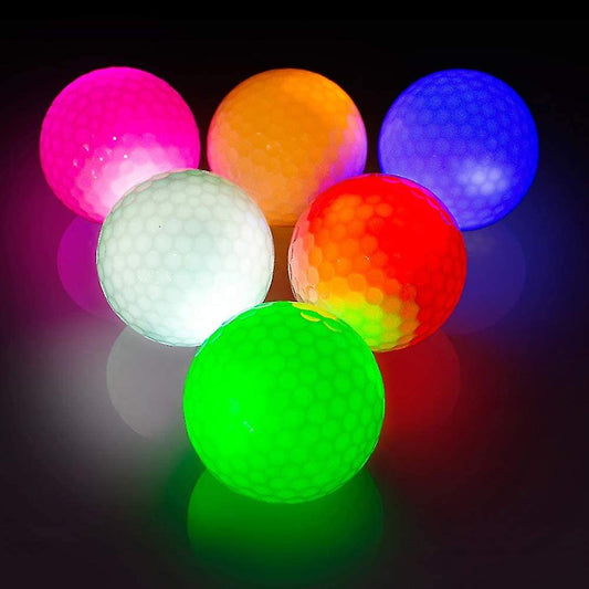 (Y)Colors shipped randomly 6 Pcs Led Glow Golf Balls, Flashing Glowing Golf Ball, Night Glow