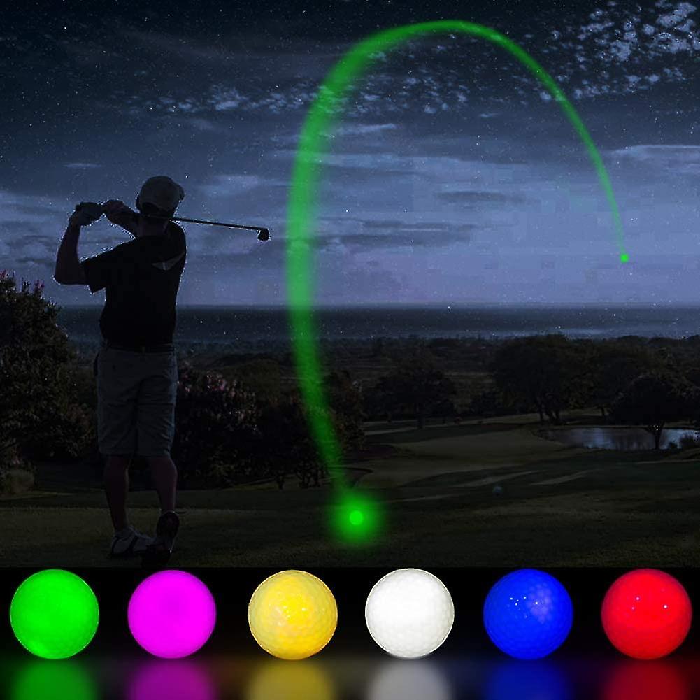 (Y)Colors shipped randomly 6 Pcs Led Glow Golf Balls, Flashing Glowing Golf Ball, Night Glow