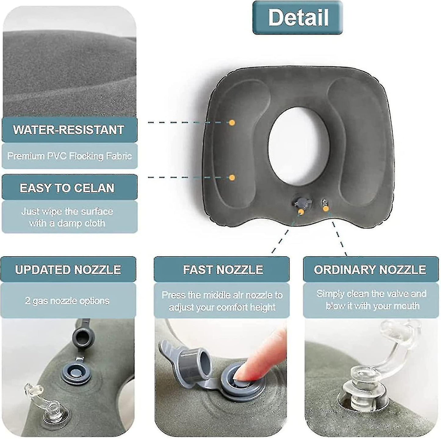 (Y)Orthopaedic Seat Cushion For Pain Relief - Inflatable Cushion For Haemorrhoids, Pregnancy, Coccyx, Bed Sores