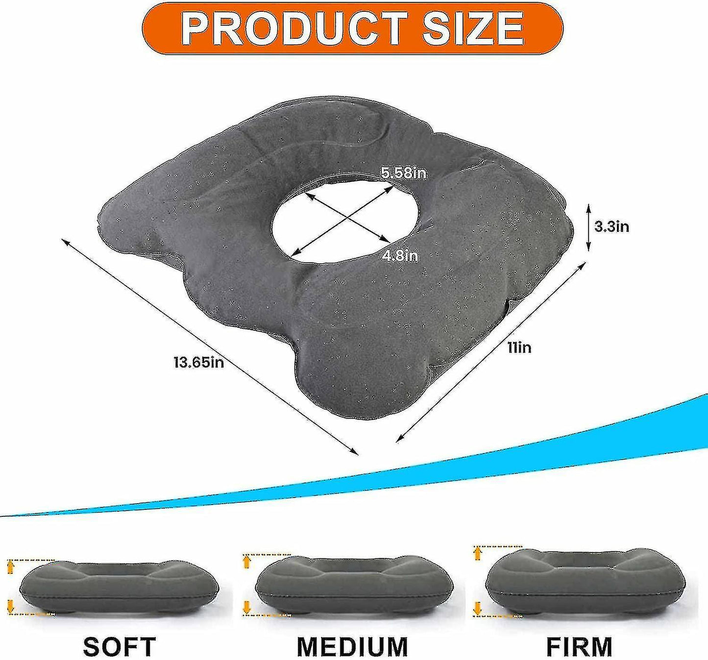 (Y)Orthopaedic Seat Cushion For Pain Relief - Inflatable Cushion For Haemorrhoids, Pregnancy, Coccyx, Bed Sores