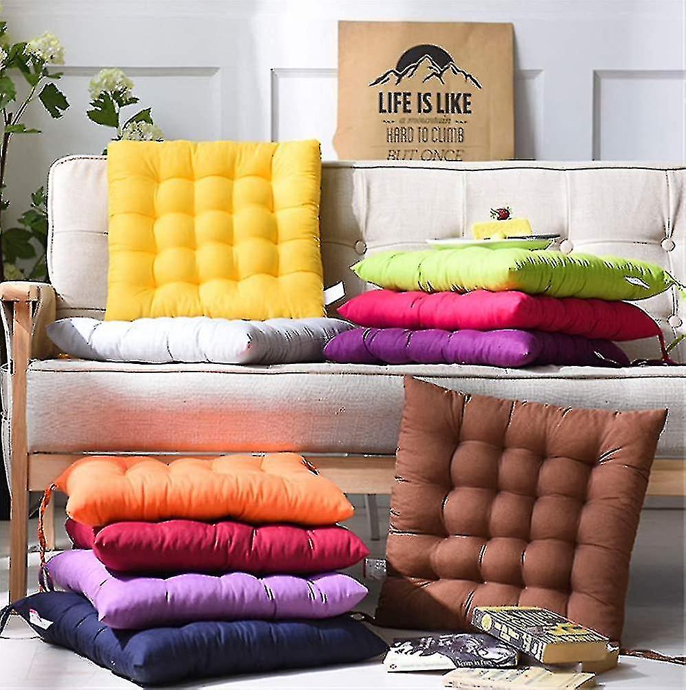 (Y)40x40x5 Cm Solid Color Chair Cushion Office Computer Chair Cushion Autumn And Winter Tatami Cushion