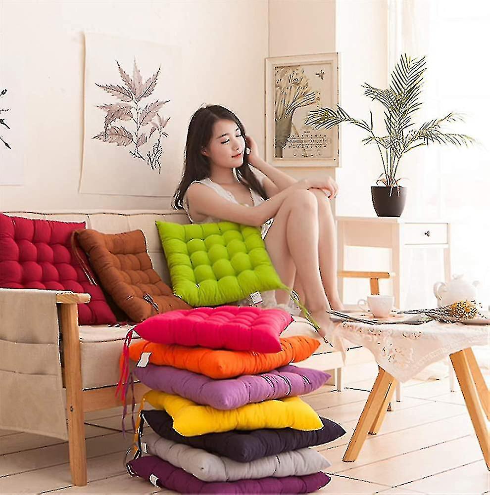 (Y)40x40x5 Cm Solid Color Chair Cushion Office Computer Chair Cushion Autumn And Winter Tatami Cushion