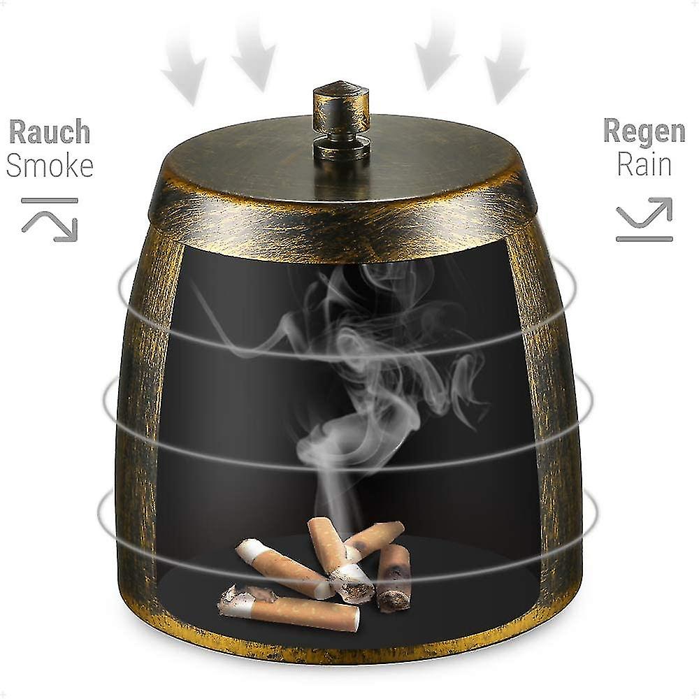 (Y)Wind Ashtray With Lid Stainless Steel / Ashtray Large Wind And Rainproof For Indoor And Outdoor Use / Table Ashtray