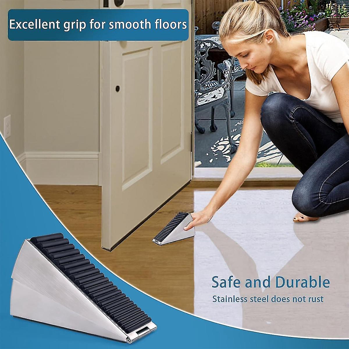 (Y)Door Stopper,Heavy Duty Door Stop Wedge Tall Door Stoppers for Bottom of Door, Adjustable Spring Loaded Door Stop Suits