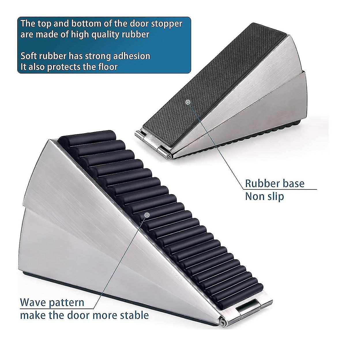 (Y)Door Stopper,Heavy Duty Door Stop Wedge Tall Door Stoppers for Bottom of Door, Adjustable Spring Loaded Door Stop Suits