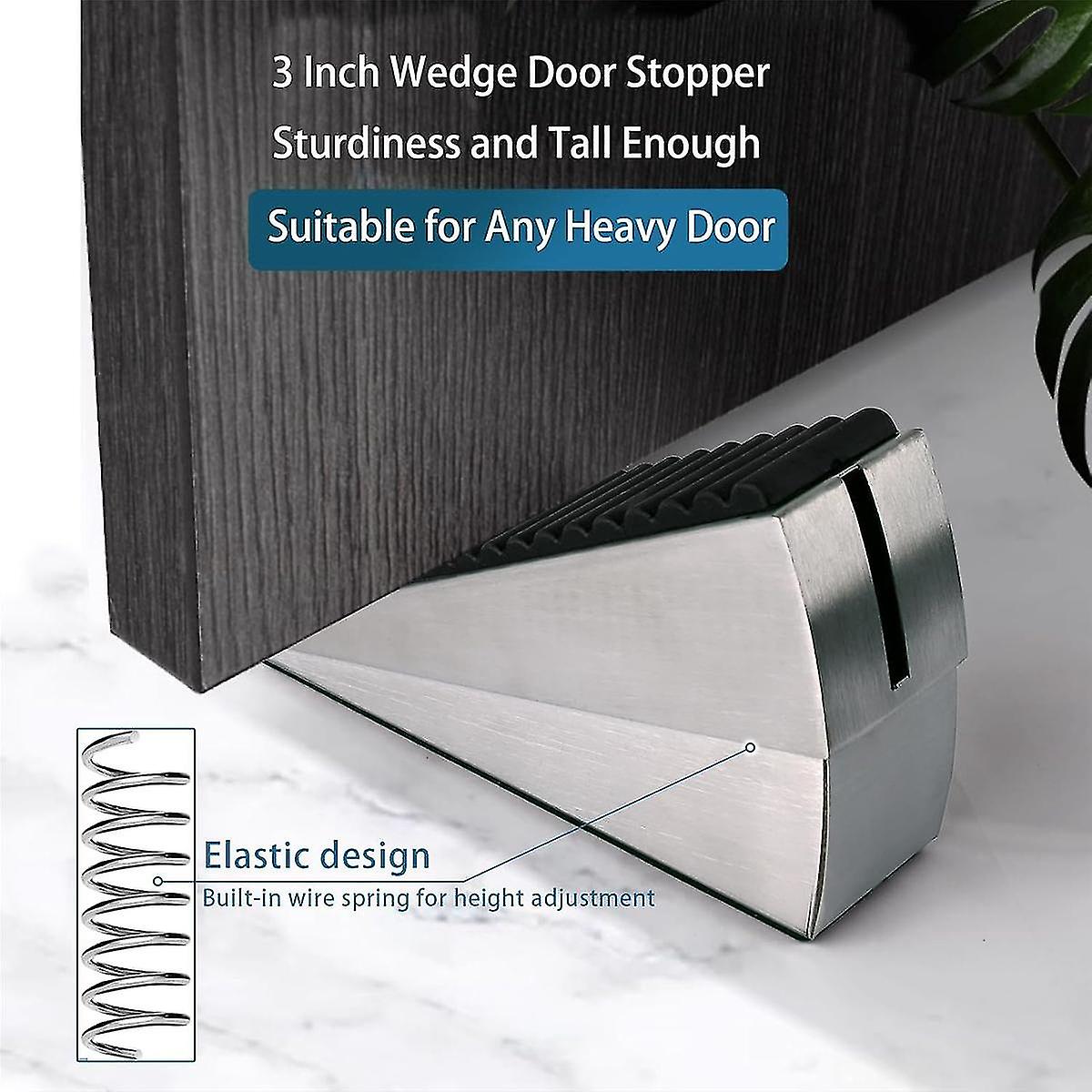 (Y)Door Stopper,Heavy Duty Door Stop Wedge Tall Door Stoppers for Bottom of Door, Adjustable Spring Loaded Door Stop Suits