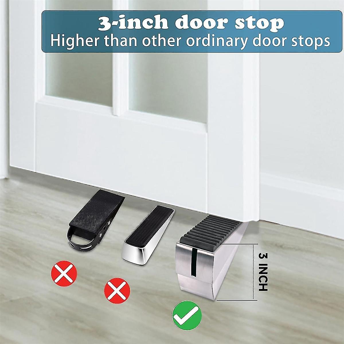 (Y)Door Stopper,Heavy Duty Door Stop Wedge Tall Door Stoppers for Bottom of Door, Adjustable Spring Loaded Door Stop Suits