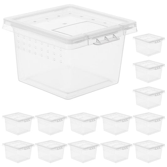 (Y)20Pcs Reptile Breeding Box Multi-use Turtle Cage Reptile Breed Box Reptile Breeding Case