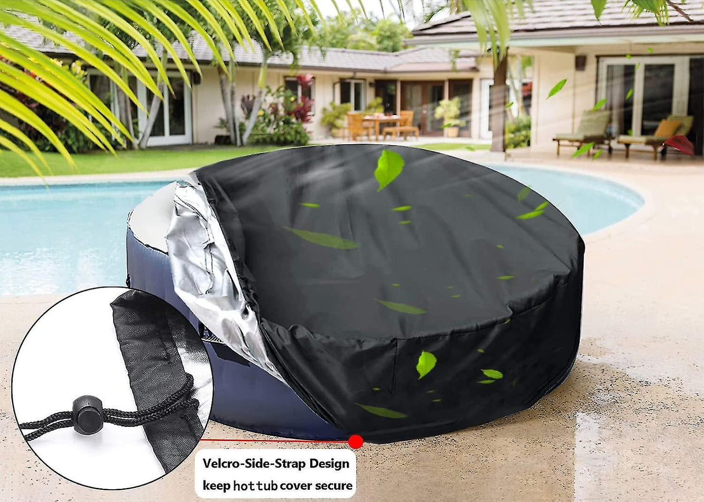 (Y)Hot Tub Cover Round Outdoor Waterproof Polyester Outdoor Spa Covers For Bathtub/bubble Message Spa Outdoor