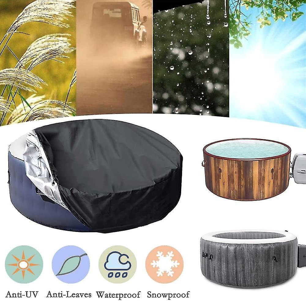 (Y)Hot Tub Cover Round Outdoor Waterproof Polyester Outdoor Spa Covers For Bathtub/bubble Message Spa Outdoor