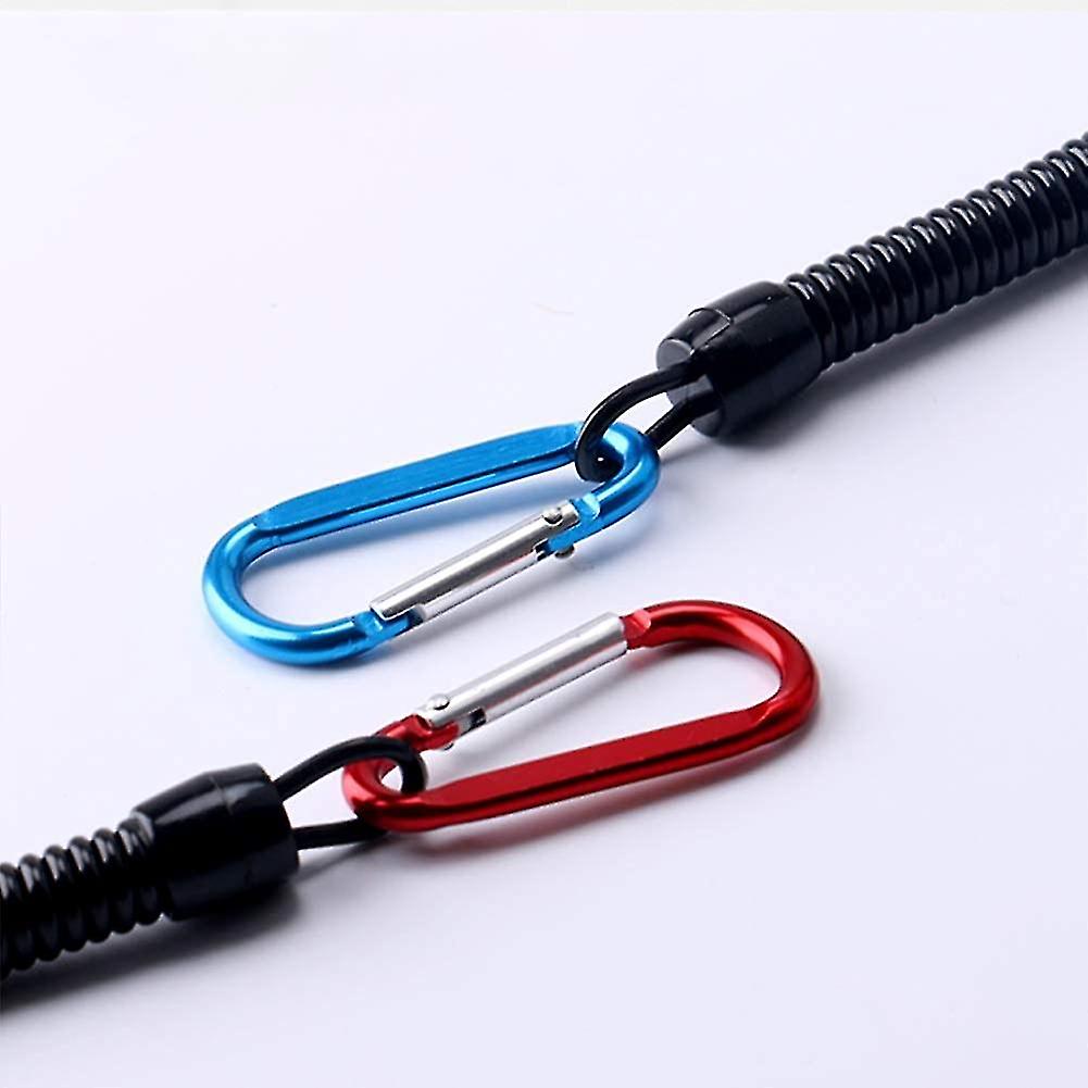 (Y)5Pcs Stretchy Spiral Keyring With Color Carabiner, Spiral Retractable Coil Spring Key